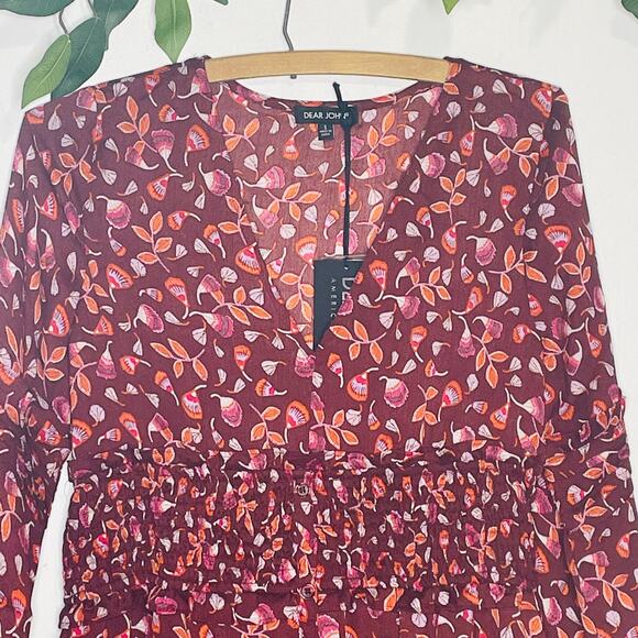 Dear John Floral Marie Mulburry Scallop dress Layered With gathered waist - Picture 5 of 12